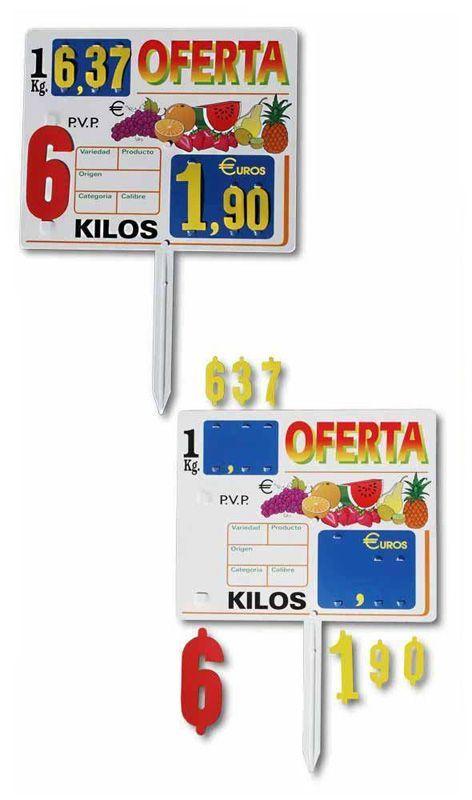 Cartel Porta Precio Frutería modelo California