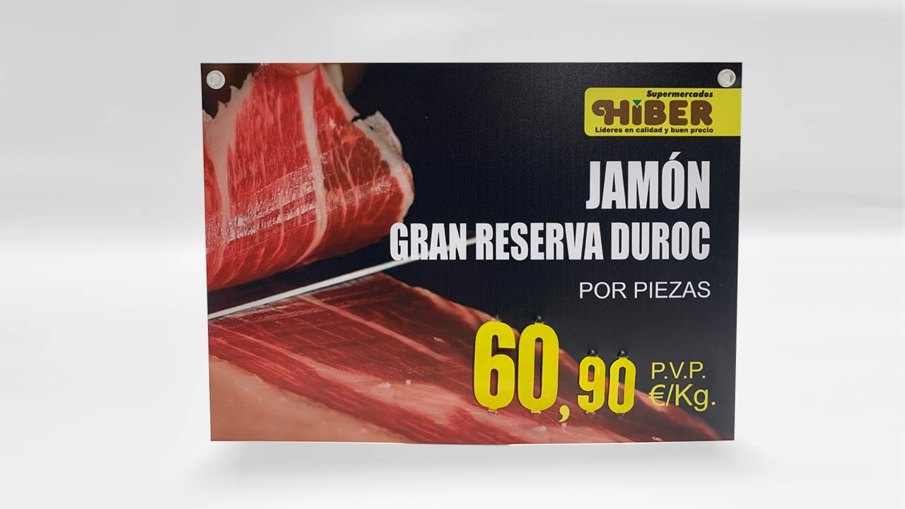 Cartel de precios grande para colgar