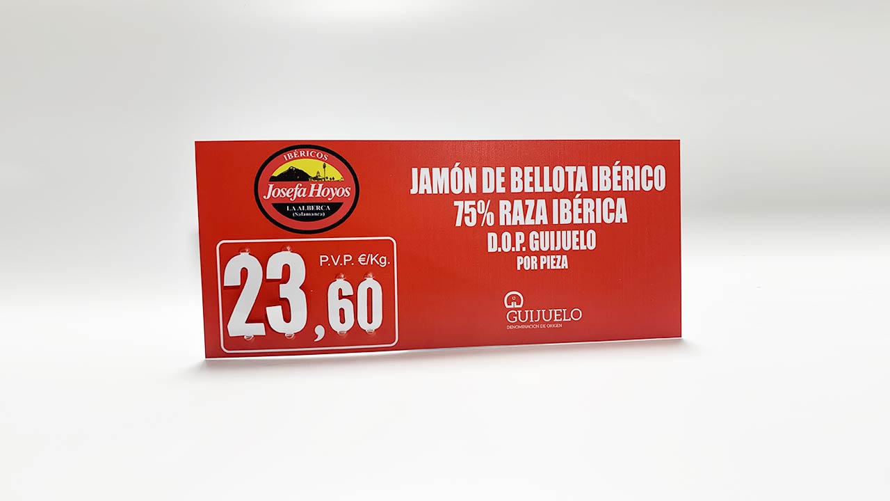 Carteles de precios personalizados grandes